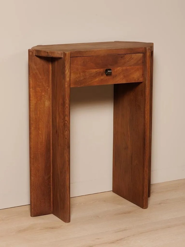 Consola din lemn de acacia, cu un sertar, Lumbra