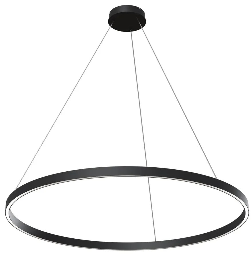 Lustra LED suspendata design modern Rim negru 100cm, 3000K