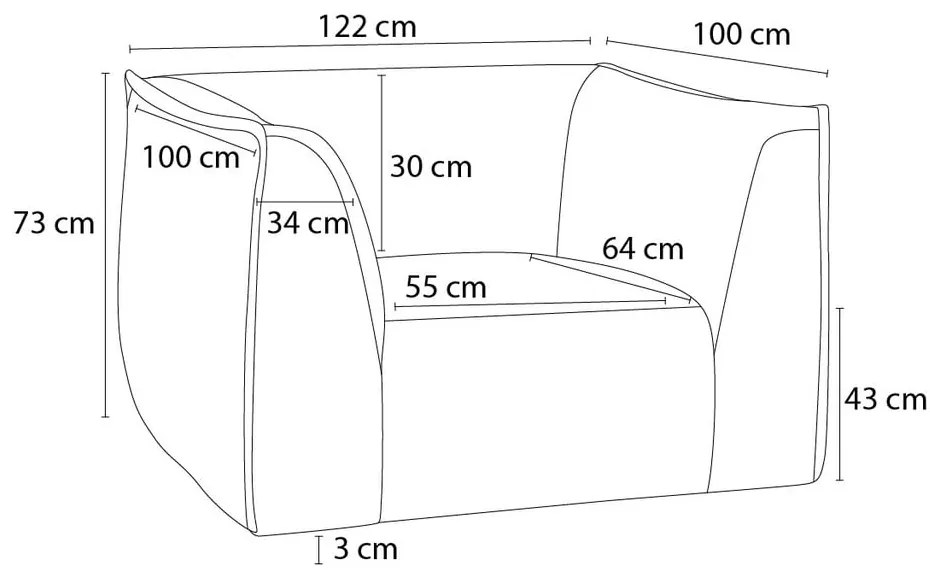 Fotoliu bej cu tapițerie din catifea reiată Giorgia – Bobochic Paris
