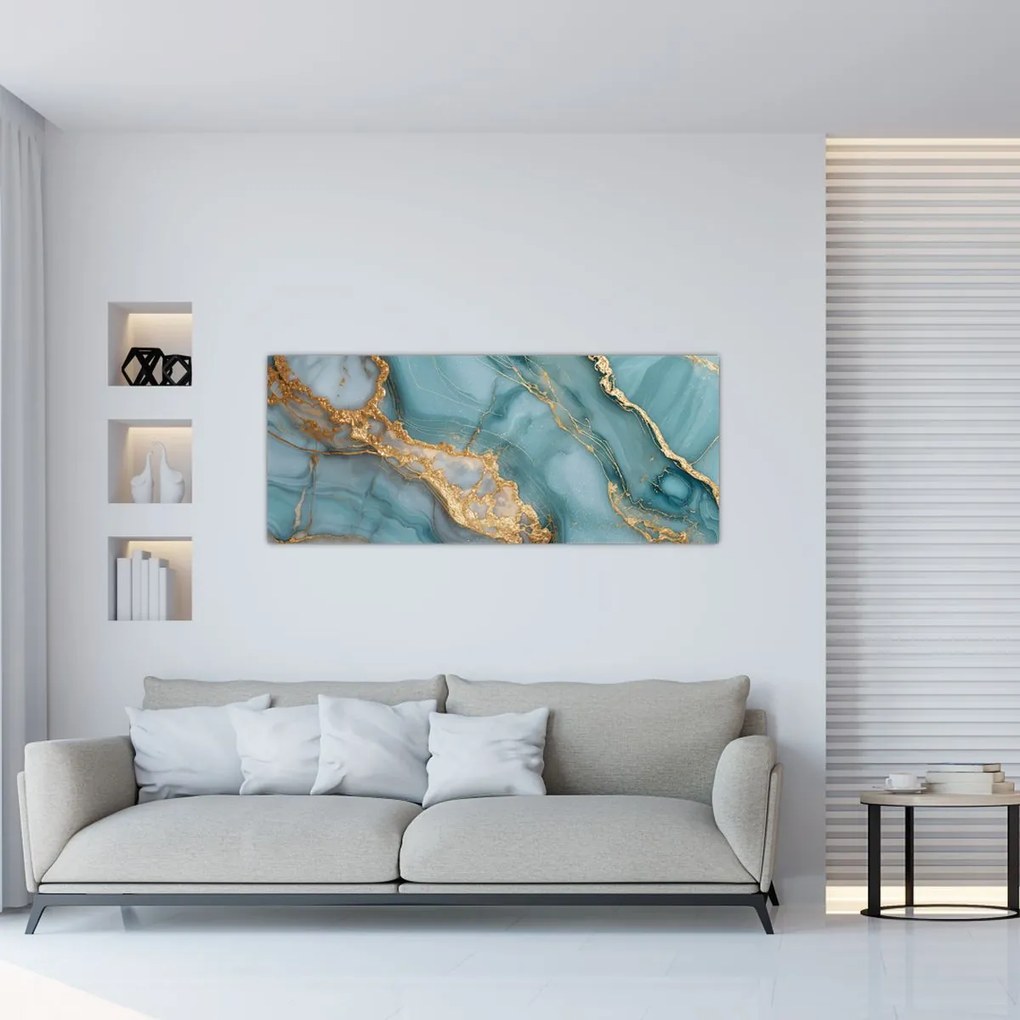 Tablou - Marmură turcoaz (120x50 cm)