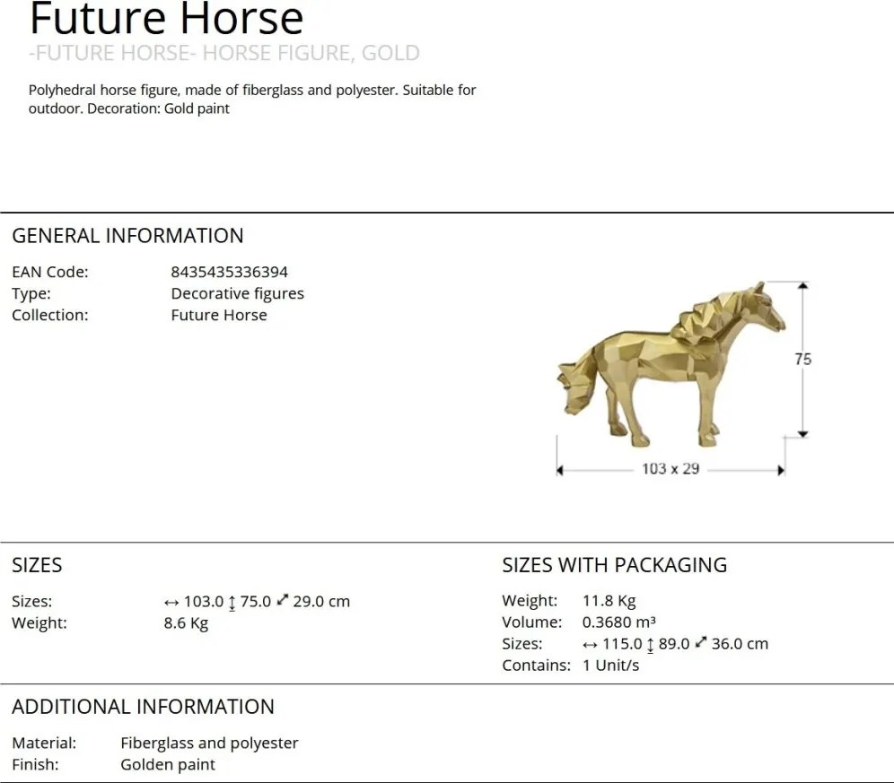 Figurina cal design decorativ Future Horse