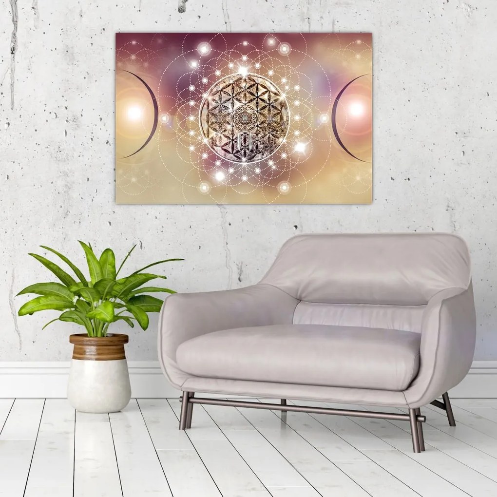 Tablou - Mandala cu elemente (90x60 cm)