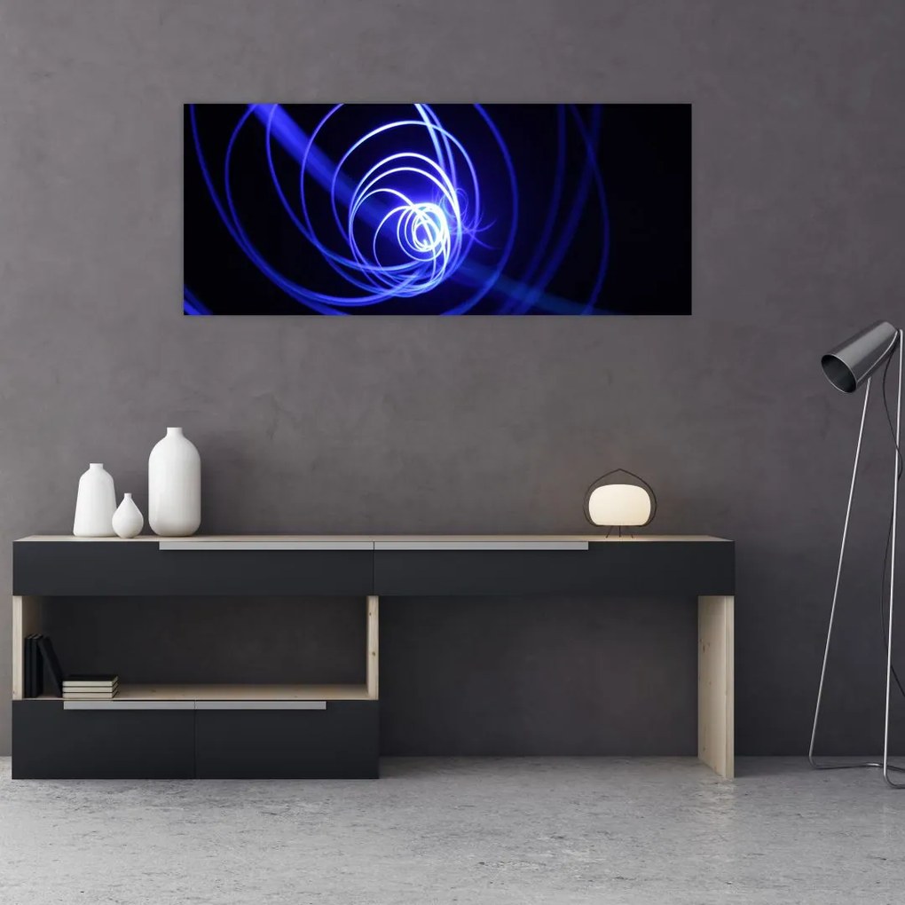 Tablou cu spirale albastre (120x50 cm)