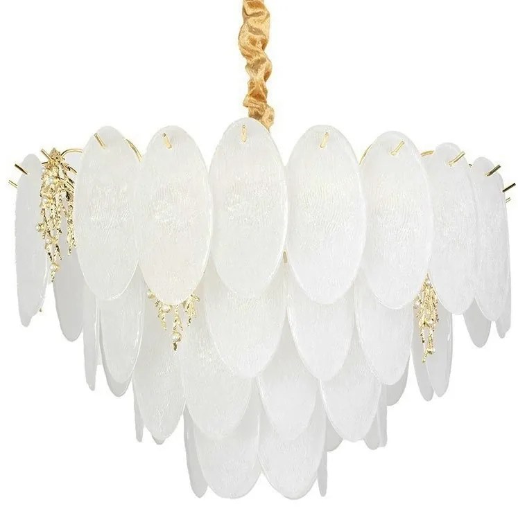 Lustra suspendata metal auriu si sticla CLARA 80