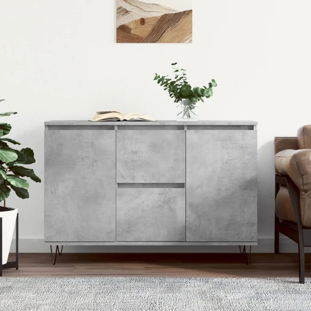 vidaXL Servantă, gri beton, 101,5x35x70 cm, lemn prelucrat