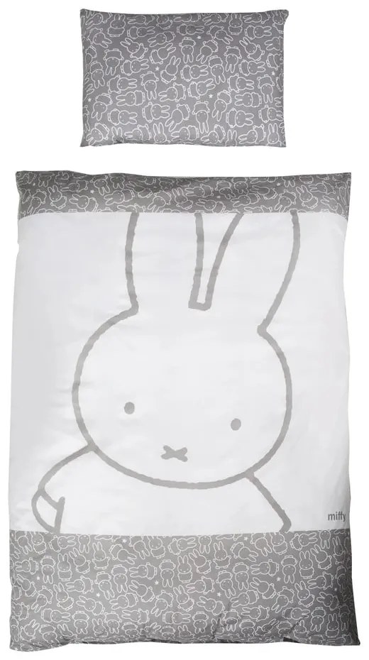 Lenjerie de pat pentru copii din bumbac pentru pătuț 100x135 cm Miffy – Roba
