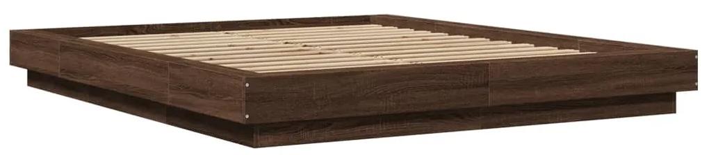 3281188 vidaXL Cadru de pat, stejar maro, 150x200 cm, lemn prelucrat