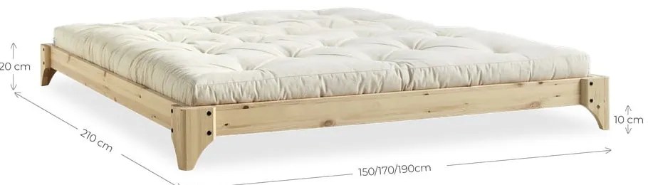 Pat matrimonial din lemn masiv de pin cu somieră 180x200 cm Elan – Karup Design