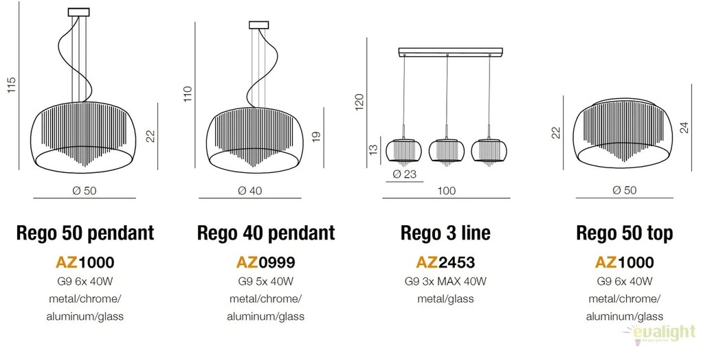 Lustra moderna suspendata design elegant 40cm Rego