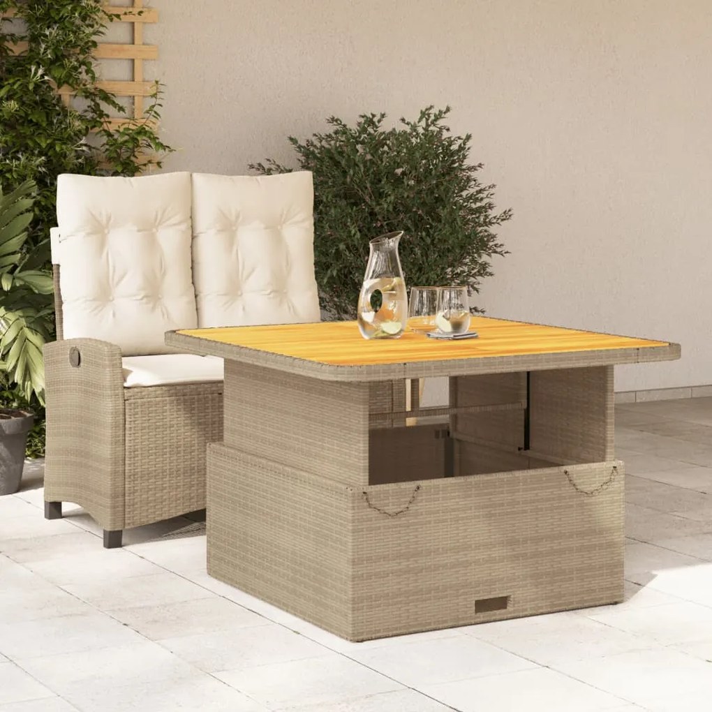 3277415 vidaXL Set mobilier de grădină, 2 piese, cu perne, bej, poliratan