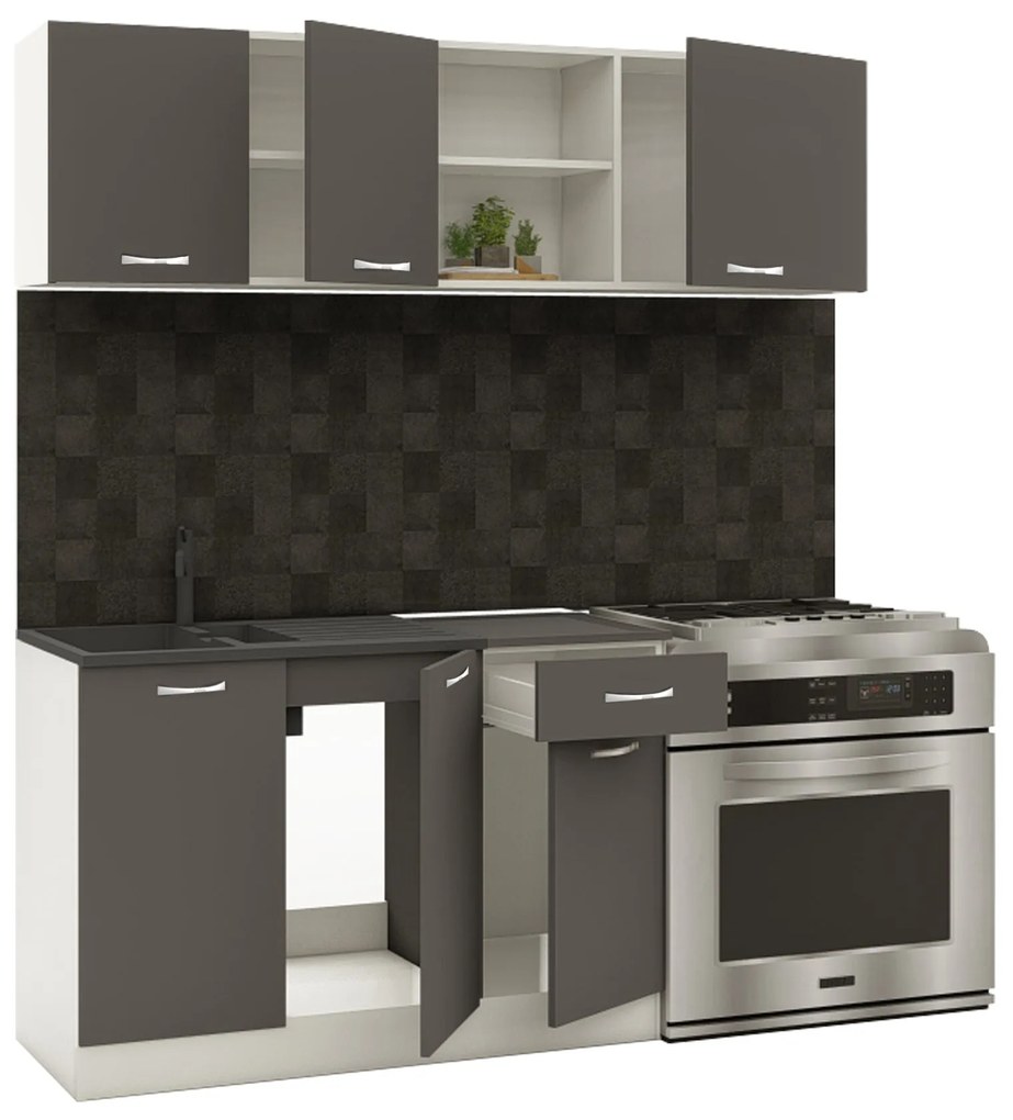 Set Bucatarie Kara, Antracit/Alb, L 180 cm