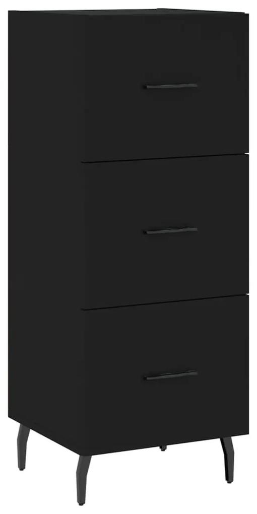 828621 vidaXL Servantă, negru, 34,5x34x90 cm, lemn compozit
