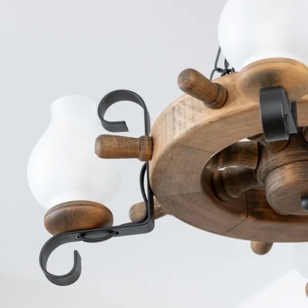 Brilagi - Lustră cu lanț TIMONA, 4xE14/40W/230V, Ø 50 cm, fag