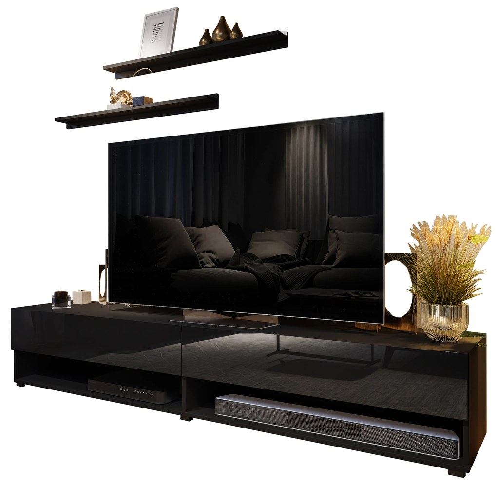 Mobilier living Berny 33 (negru + negru lucios). 1036093