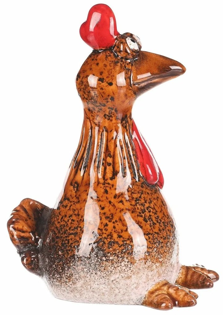Decorațiuni de grădină pentru gard Găină, 8 x 8 x16 cm, ceramică, 16 cm