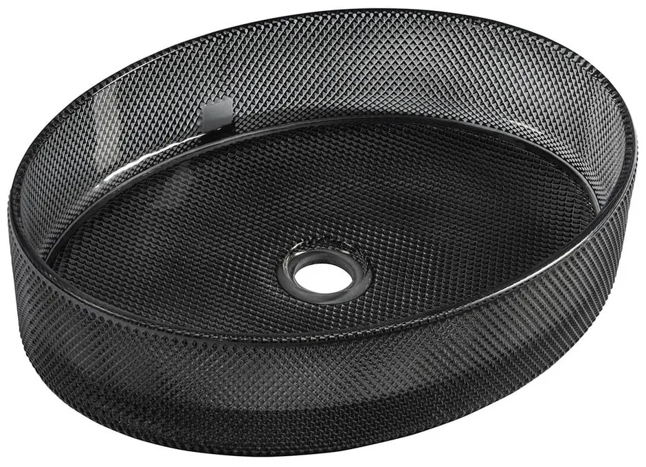 Chiuvetă neagră din sticlă 49x38 cm Nobal – Sapho