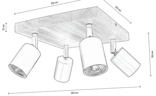 Spot de tavan Spot-Light DO2910456 MANARA 4xGU10/5W/230 nuc