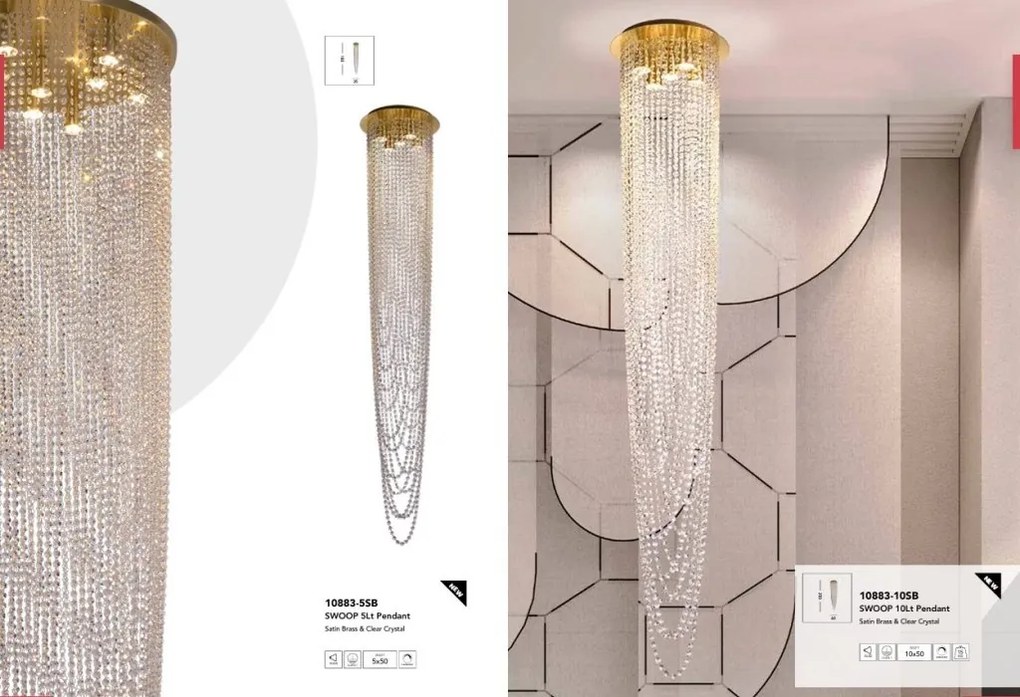 Lustra spectaculoasa pentru casa scarii sau hol Swoop 5LT