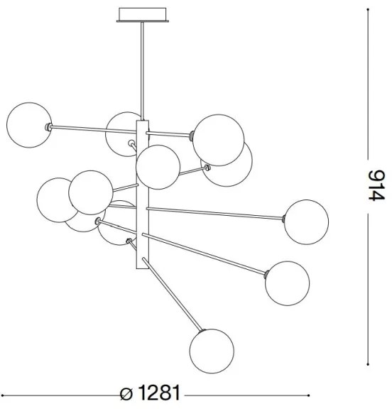 Lustră LED pe tijă Ideal Lux EQUINOXE 12xG4/2W/230V d. 128,1 cm crom/transparent