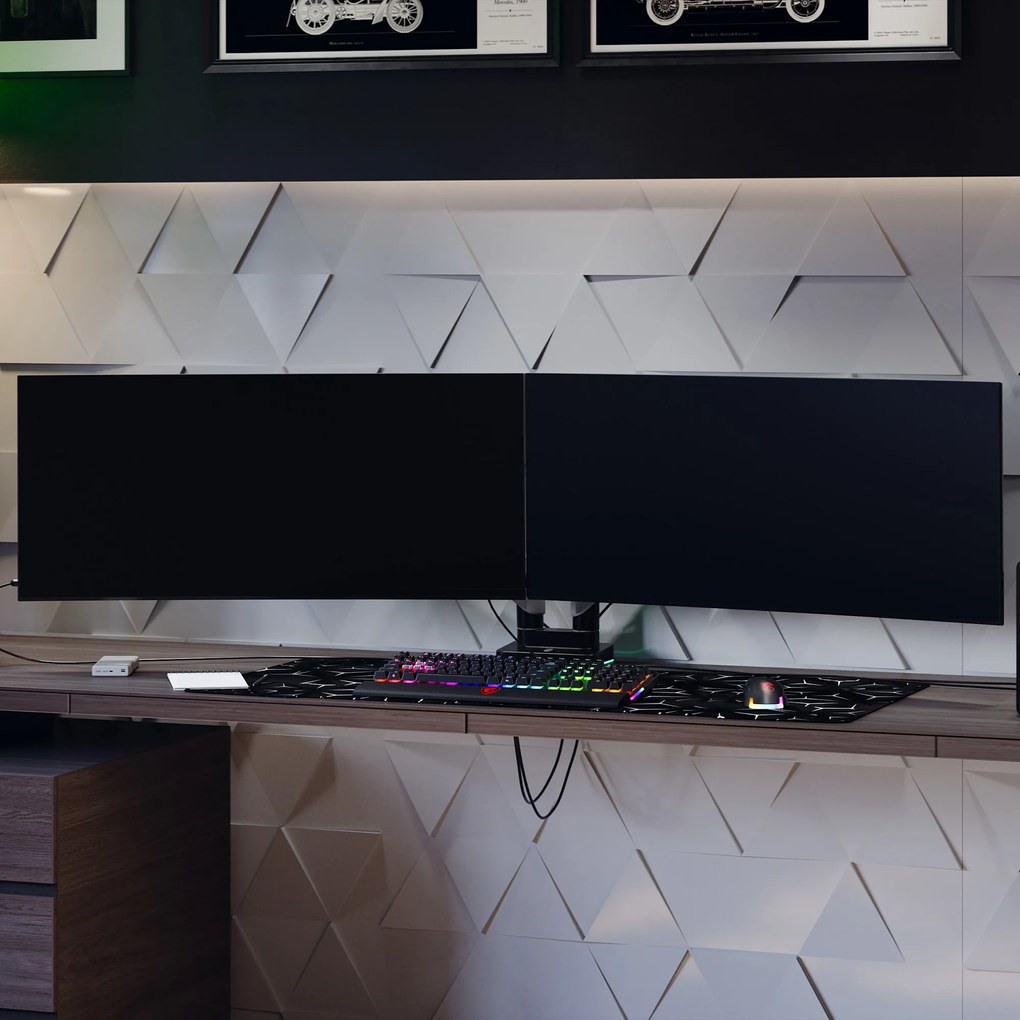 Suport dublu pentru monitoare de 49 de inchi, gri-negru RGB X-Arm Dual