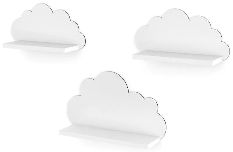 Rafturi de perete WHITE CLOUD 3buc Rea