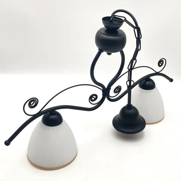 Lustră pe lanț RETRO 2xE27/60W/230V negru mat