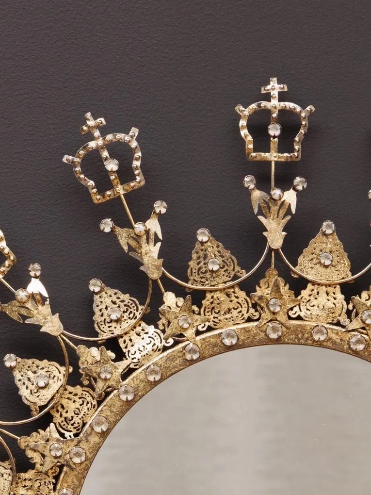 Oglinda de perete, din metal, D62cm, Crown