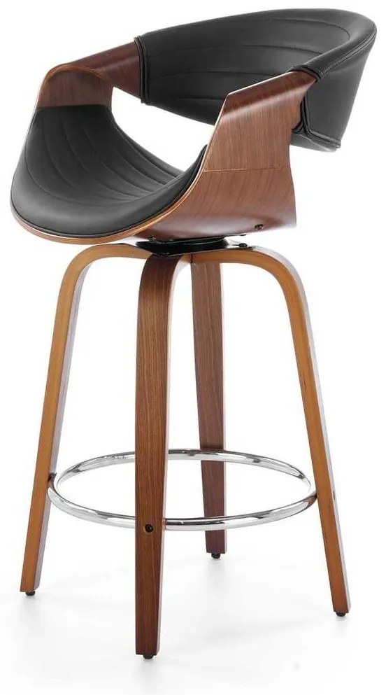 Scaun de bar Scarlet, negru / nuc