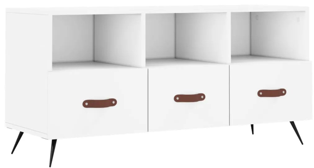 vidaXL Dulap TV, alb, 102x36x50 cm, lemn prelucrat