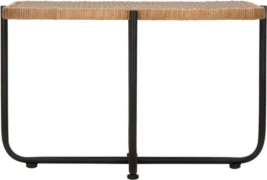 Măsuță de cafea neagră/în culoare naturală din ratan 55x75 cm Cebu – Mauro Ferretti