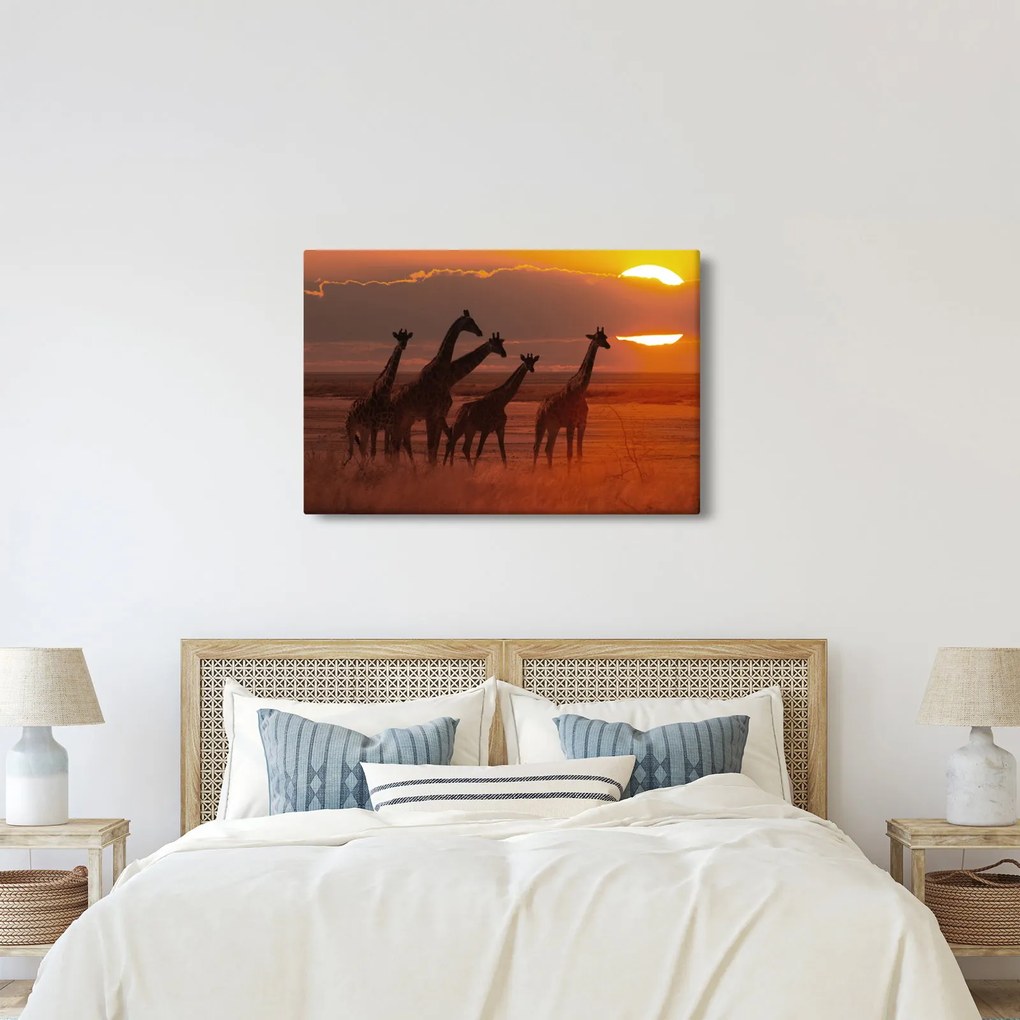 Tablou - Girafe în savana africană (90x60 cm)