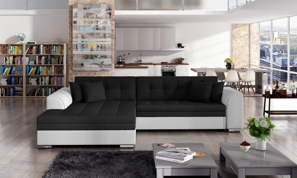 Coltar tapitat, extensibil, 295x80x195 cm, Sorento L02, Eltap (Culoare: Gri inchis / Gri catifea)