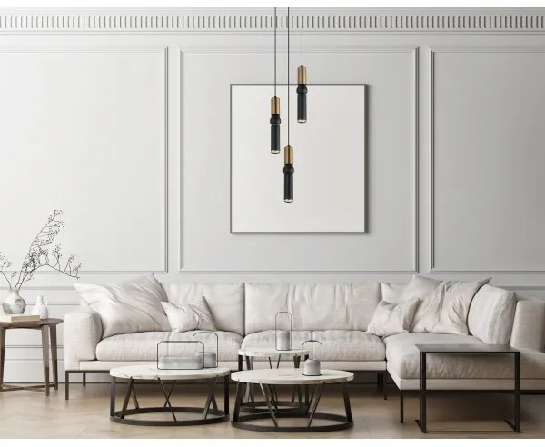 ITALUX PND-14290-3-BRO-BK - Lustră pe cablu ISIDORA 3xGU10/25W/230V negru/bronz