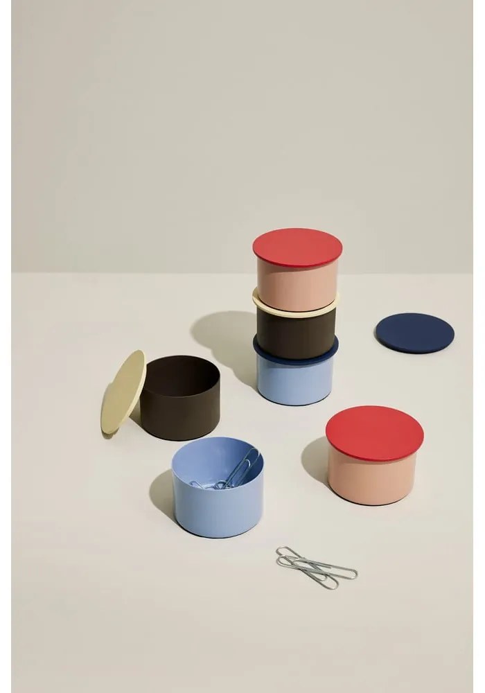 Cutie de depozitare din metal cu capac/decorativă District – Hübsch