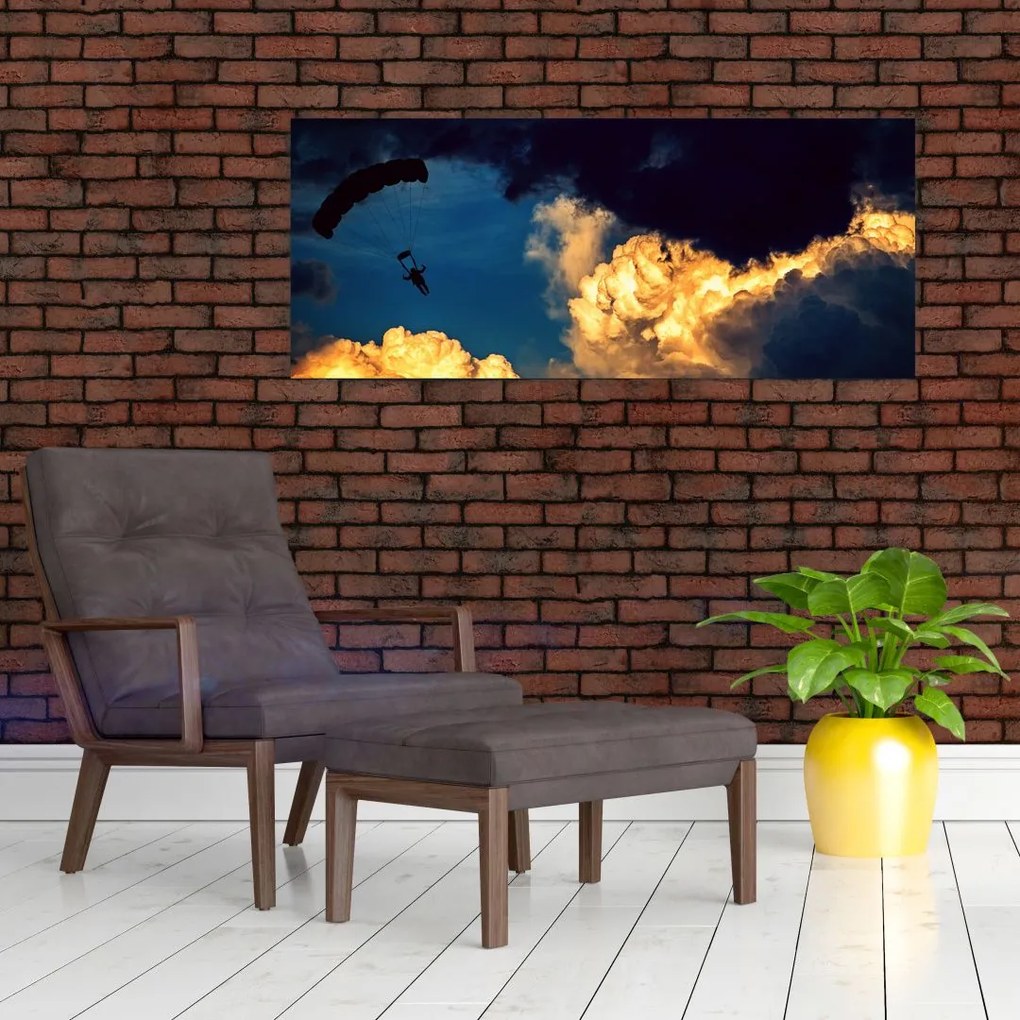Tablou cu parașutiști în ceruri (120x50 cm)