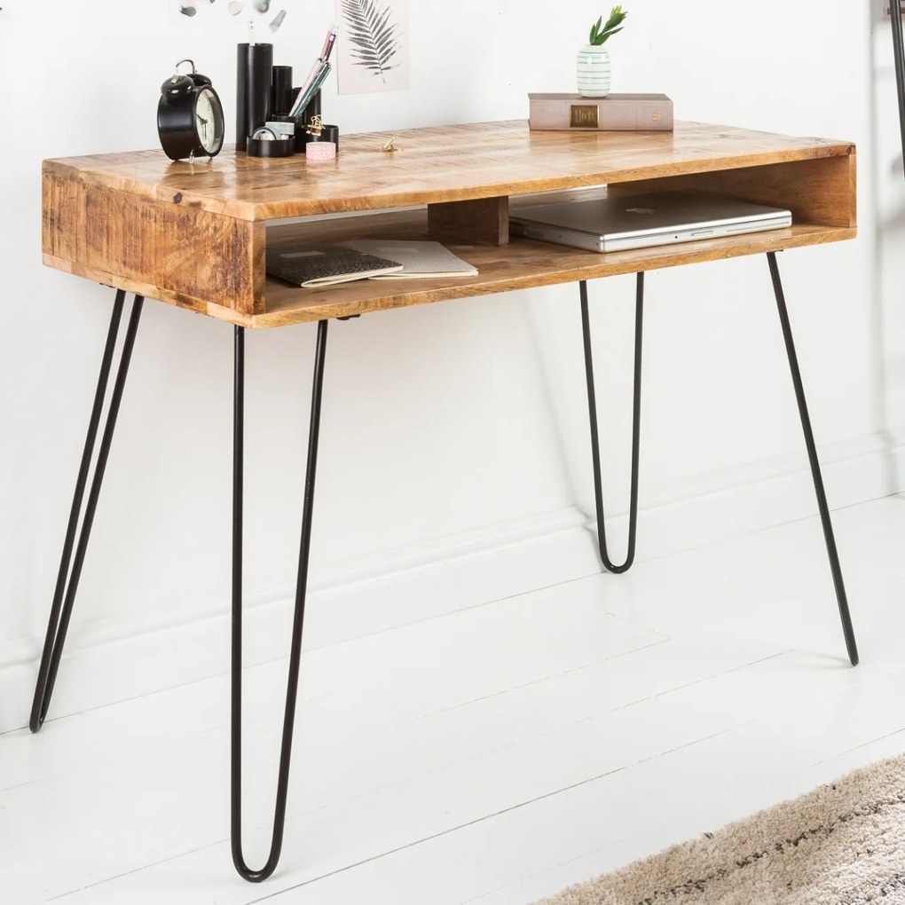 Birou design industrial vintage Scorpion 100cm, mango natur