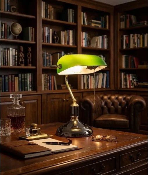BRILAGI - Lampă de birou BANK OFFICE 1xE27/60W/230V negru/auriu/verde