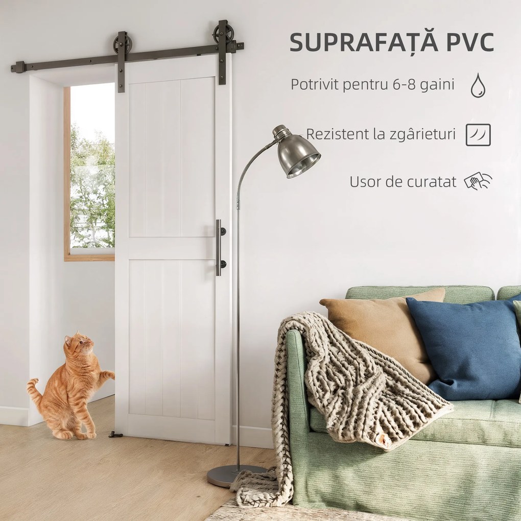 HOMCOM Ușă glisantă în stil rustic din lemn și oțel, Alb și Negru | Aosom Romania