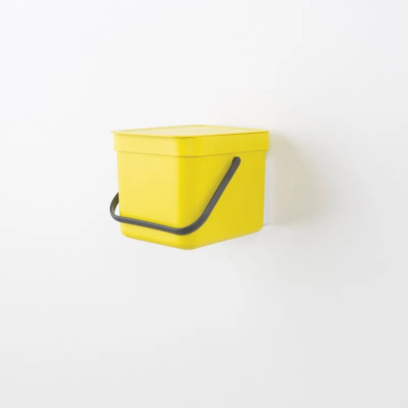 Cos de gunoi colectare selectiva Brabantia Sort&Go 648974, 6 l, Maner, Montabil pe perete, Gri inchis