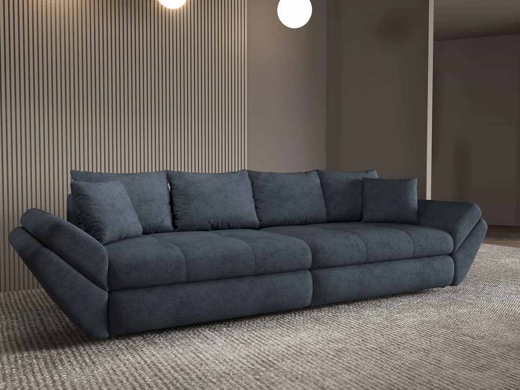 Canapea extensibilă dumonde cu ladă de depozitare si sezut confortabil din spuma high-density, Loana Enjoy Antracit 300x100 cm