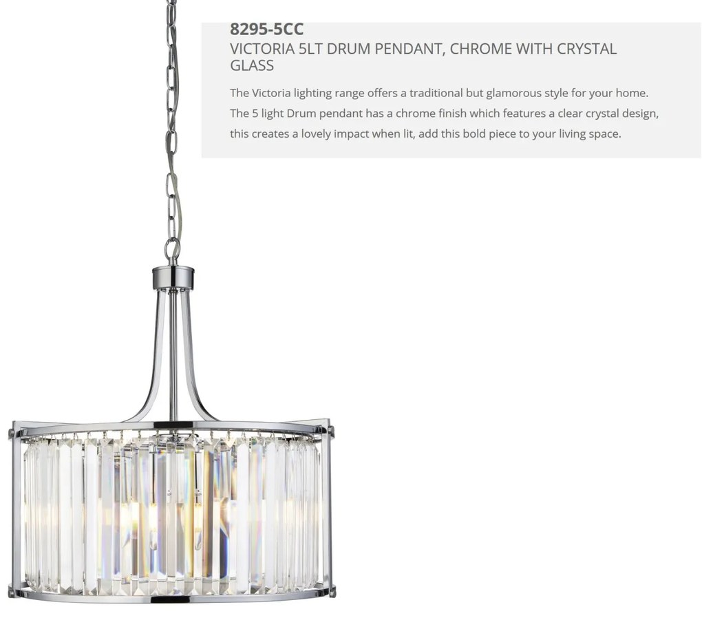 Lustra traditionala stil clasic Victoria crom 8295-5CC SRT