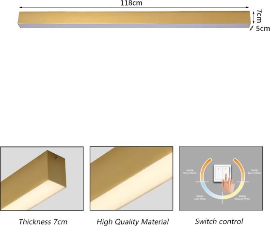Brilagi SLEEKLINE - Plafonieră LED pentru baie, LED/40W/230V, auriu, IP44