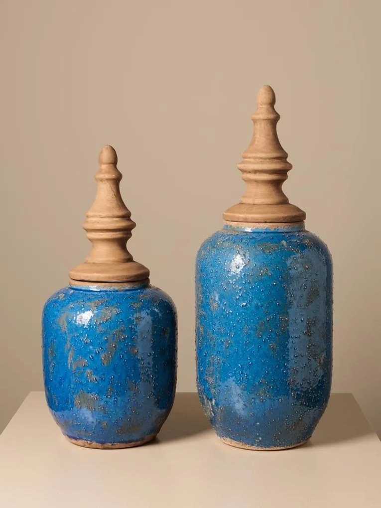 Set 2 borcane decorative, din ceramica, Jericho