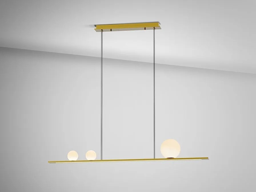 Lustra LED suspendata design modern Mila auriu