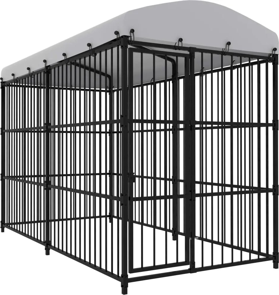 vidaXL Padoc pentru câini de exterior, cu acoperiș, 300 x 150 x 210 cm