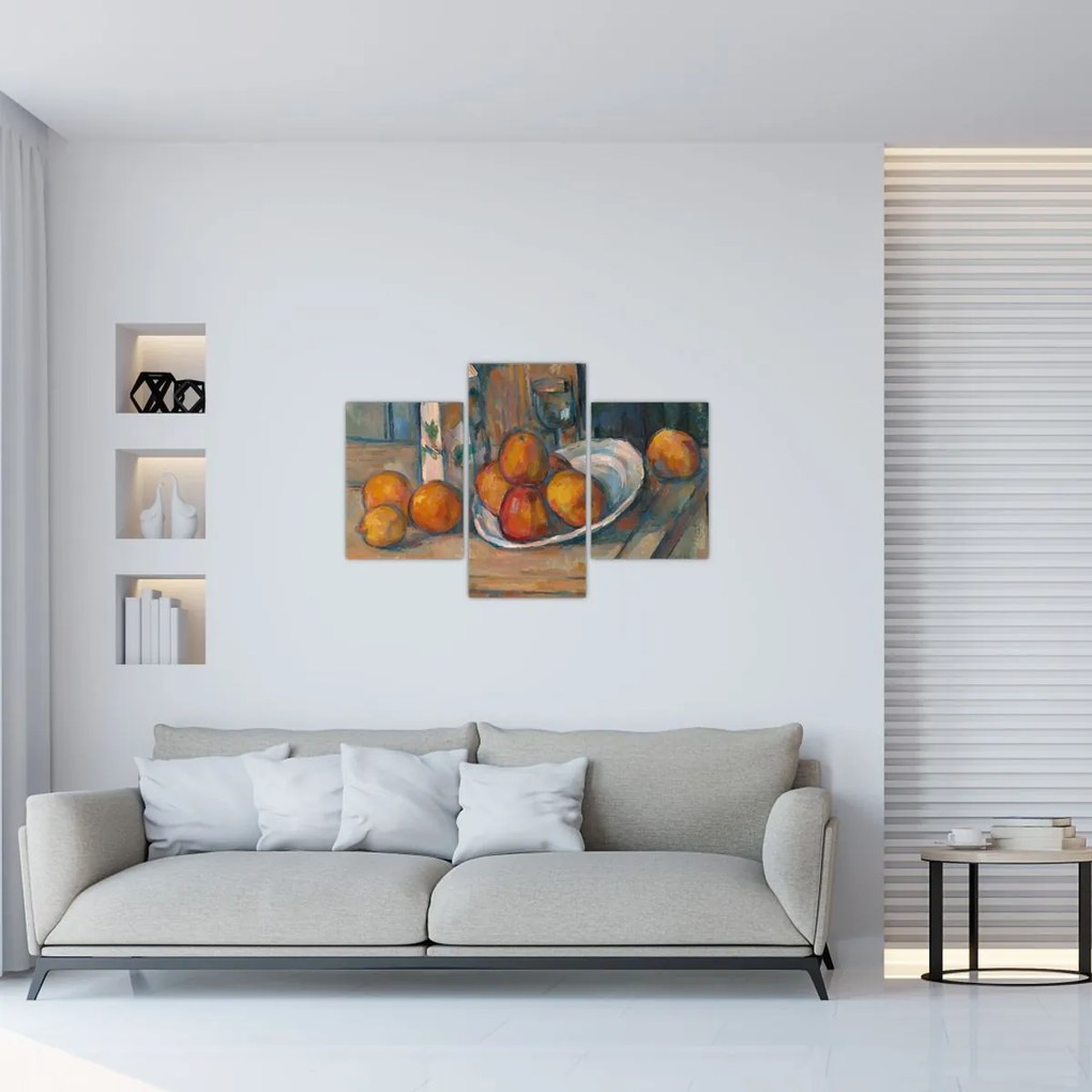 Tablou - Paul Cézanne, Still Life with Milk Jug and Fruit, reproducere (90x60 cm)