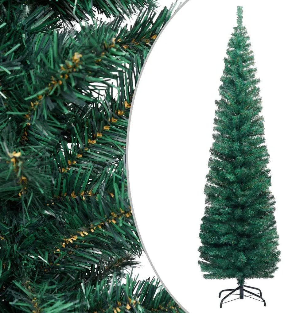 Brad Craciun artificial subtire LED-urigloburi, verde, 240 cm