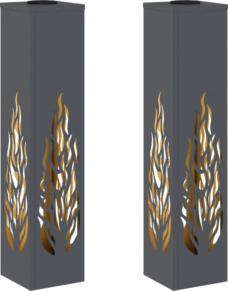 vidaXL Lumină LED Solară pentru Alei 2 pcs Antracit