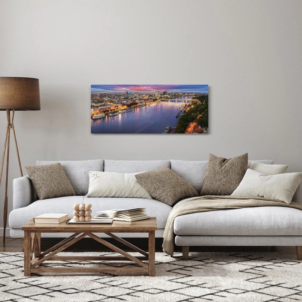 Tablou cu orașul Bratislava cu râu (120x50 cm)
