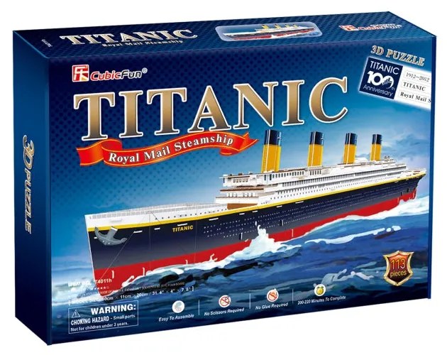 PUZZLE 3D NAVA MARE TITANIC 113 PIESE - CUBICFUN (CUT4011H)